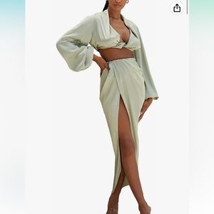 Women sexy deep v neck ruched Maxi club dress